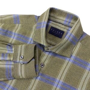 Calder Carmel Limited Edition 1/70 Green Blue Plaid Shirt Mens M Hand Made